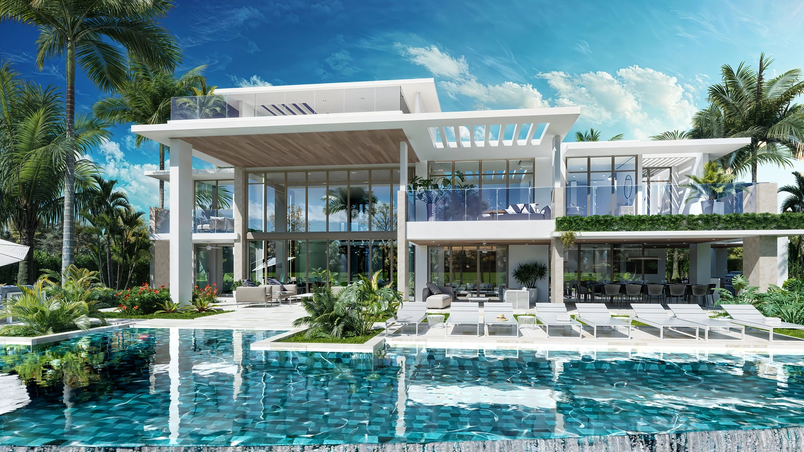 Official architectural rendering of La Cala Grand Beach Villa Model at Dorado Beach